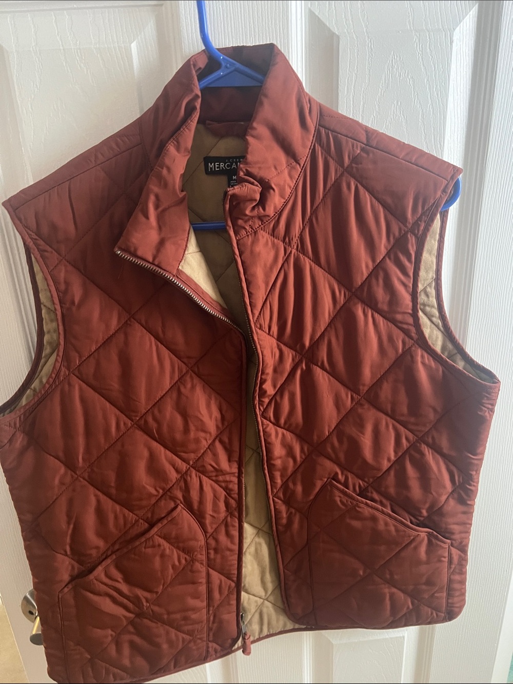 J. Crew Quilted Vest in Rust